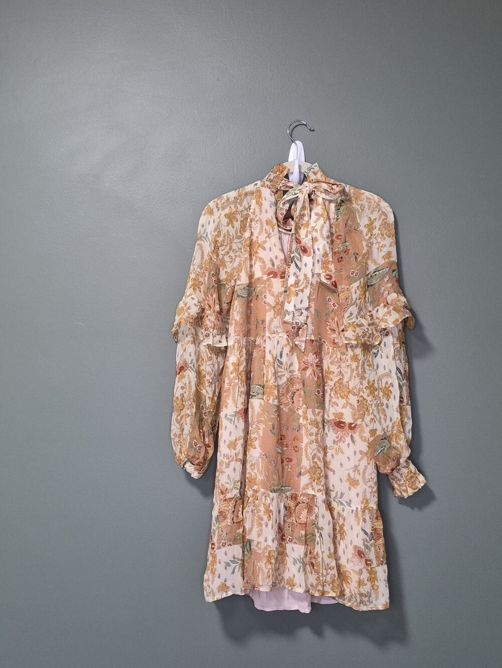 Sezane Estel Dress Patchwork Camel 34 NWT - Picture 6 of 9